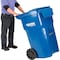Global Industrial Mobile Heavy Duty Trash Container, 65 Gallon, Blue 237279BL - alternate 2